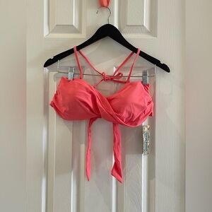 NWT pink bikini top